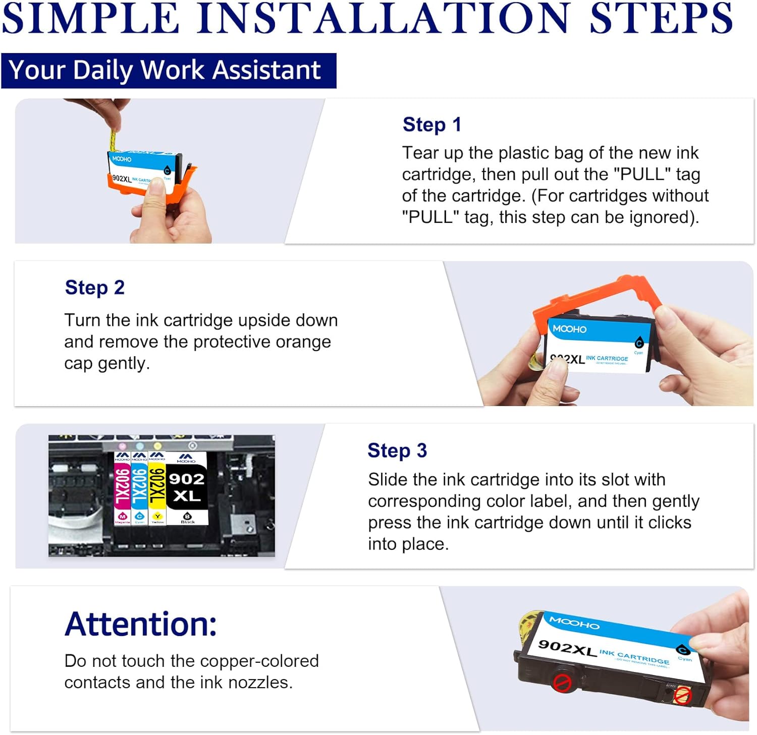 902XL Remanufactured Ink Cartridge Replacement for HP 902 XL 902XL Combo Pack to use with HP Officejet Pro 6978 6968 6962 6958 6970 6960 6950 6954 6975 Printer (4 High Yield Packs) : Office Products