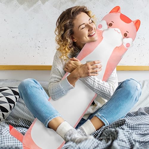 Miniatura 4 de Almohada larga de peluche Kawaii para el cuerpo, lindos animales de peluche de gatos, peluches grandes, juguetes de peluche grandes, regalo para