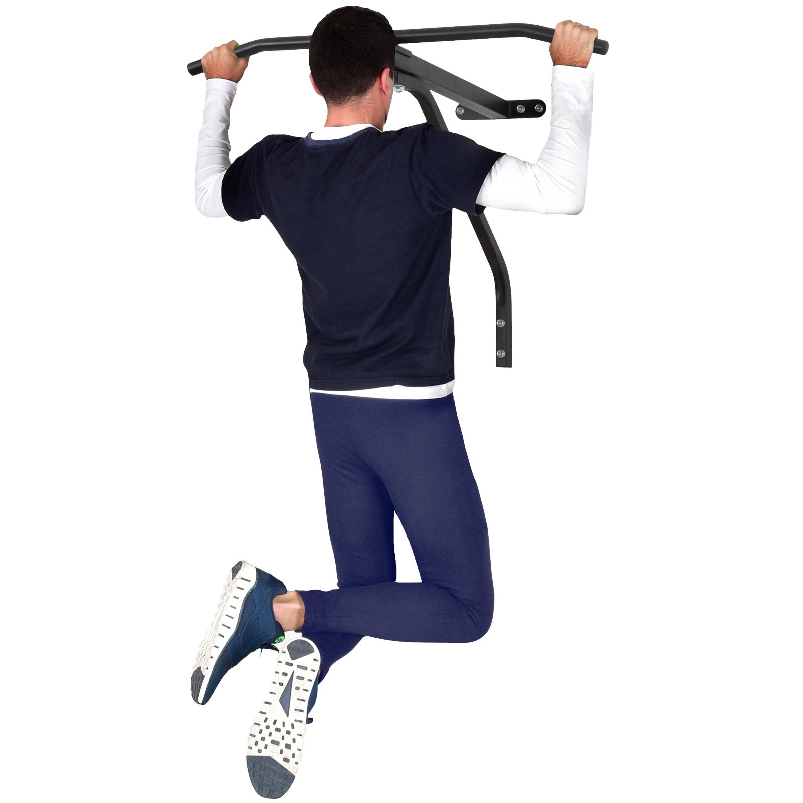 Physionics® Barra per Trazioni con Supporto da Sacco da Boxe - 2 in 1, Parete, Carico 100 kg - Sbarra di Sollevamento, Pull Up Bar, Staffa per Sacco Pugilato, Arti Marziali, MMA, Kick Boxing