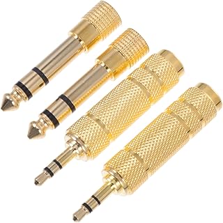 LIGHTAOTAO 4 peças de conversão de interface adaptador de áudio pequeno para plugue grande conversor de fone de ouvido conversor de cabo de conversão de fone de ouvido adaptador de conector de guitarra conversor de suprimentos dourados microfone