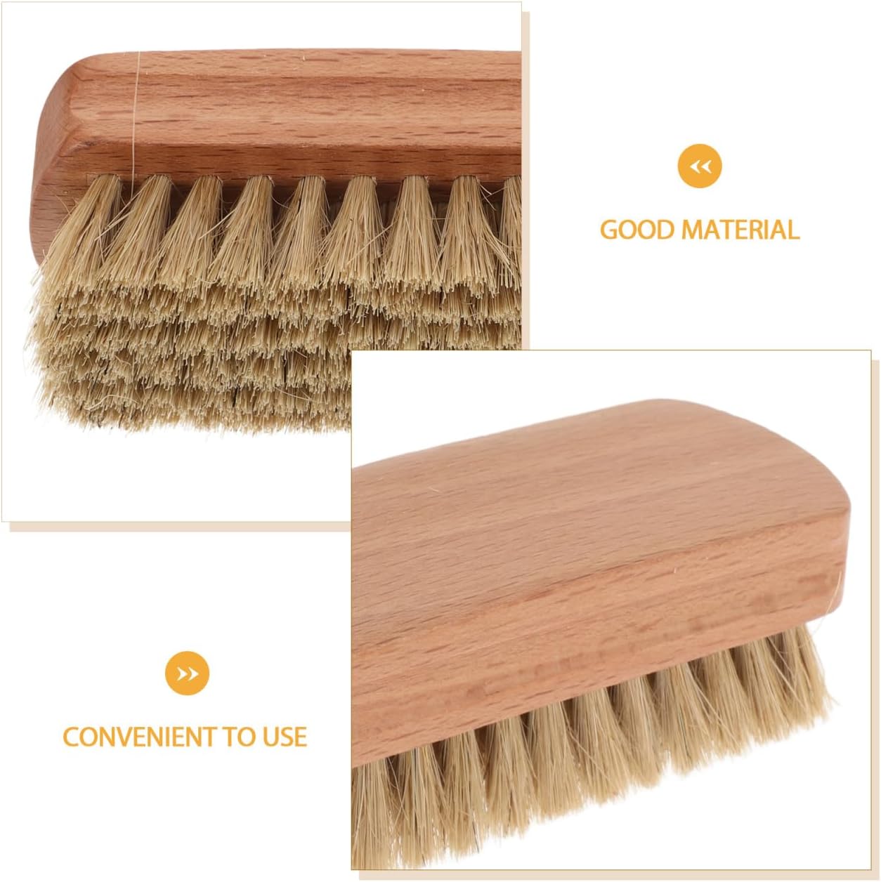 Pig Hair Shoe Brush for Boots & Leather – Soft Bristle Shine & Cleaner – Shoe Care Brush with Beechwood Handle – Gentle for Shoes, Boots, Accessories(Beige,M)