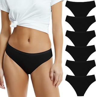 Womens Underwear Cotton-Sexy Low Rise Bikini Panties-Breathable Briefs-Cheeky Soft Multipack S-2XL