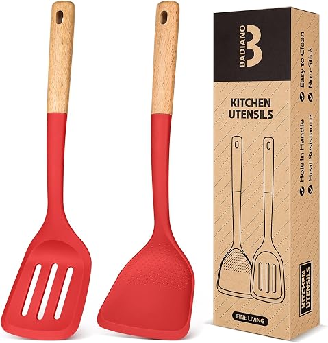 Silicone Wok Spatula Turner Set, Perfect for Scooping, Flipping, Lifting Pancake