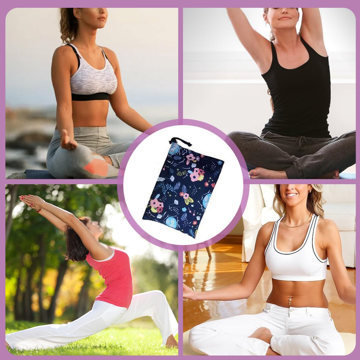 Morbuy Antiscivolo Yoga Asciugamano Extra Lunga, Morbida Microfibra Design Ingegnoso Asciugamano per Fitness Ideale per Yoga, Pilates e Allenamento