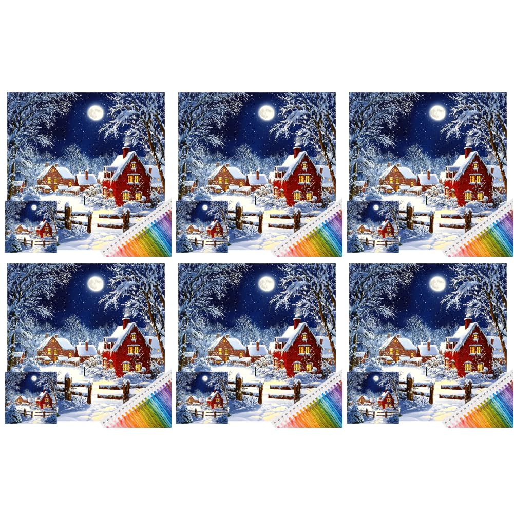 Xmas Cottage Full 14CT 2 nici DIY Zestawy do haftu krzyżykowego 40x40cm