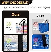 Vista 5 de Moving Bags Heavy Duty Extra Large, Alternative for Moving Boxes & Moving Supplies,Clear Storage Bins with Lids, Plastic Packing Tote, Storage Bags