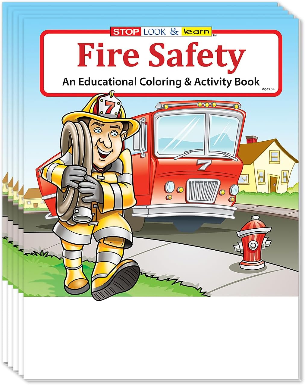 ZOCO – Fire Safety for Kids – Firefighter Coloring Books (25 Bulk Pack, Without Crayons) – Fire Prevention Week Items – Birthday Party Favors & Activities
