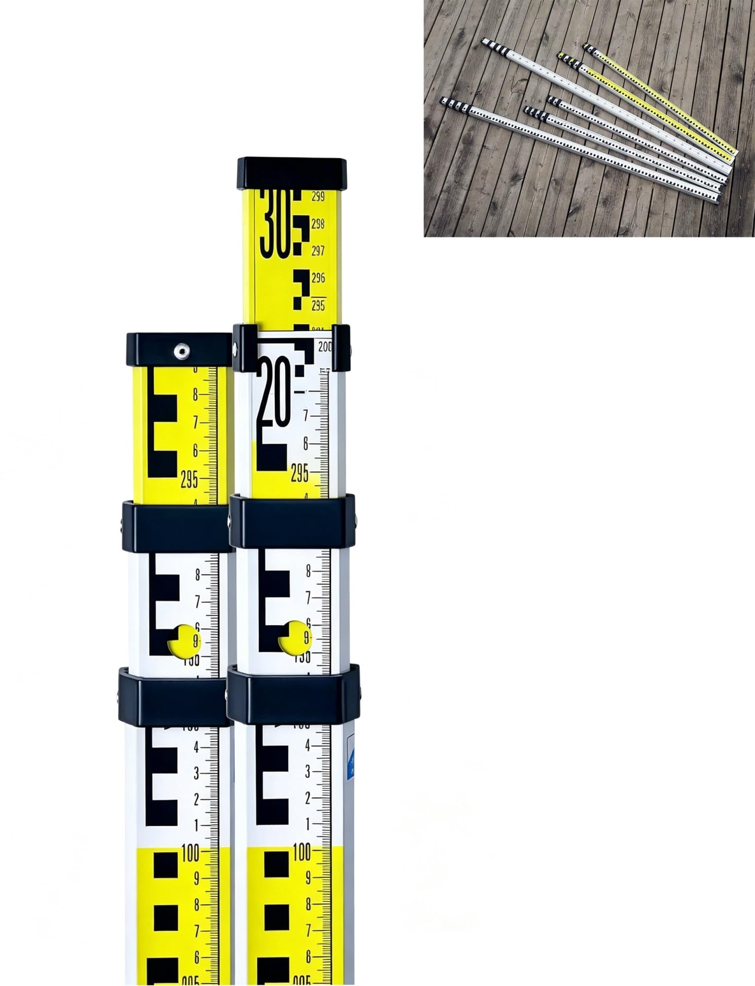 Bastón telescópico de Aluminio para topografía y construcción.