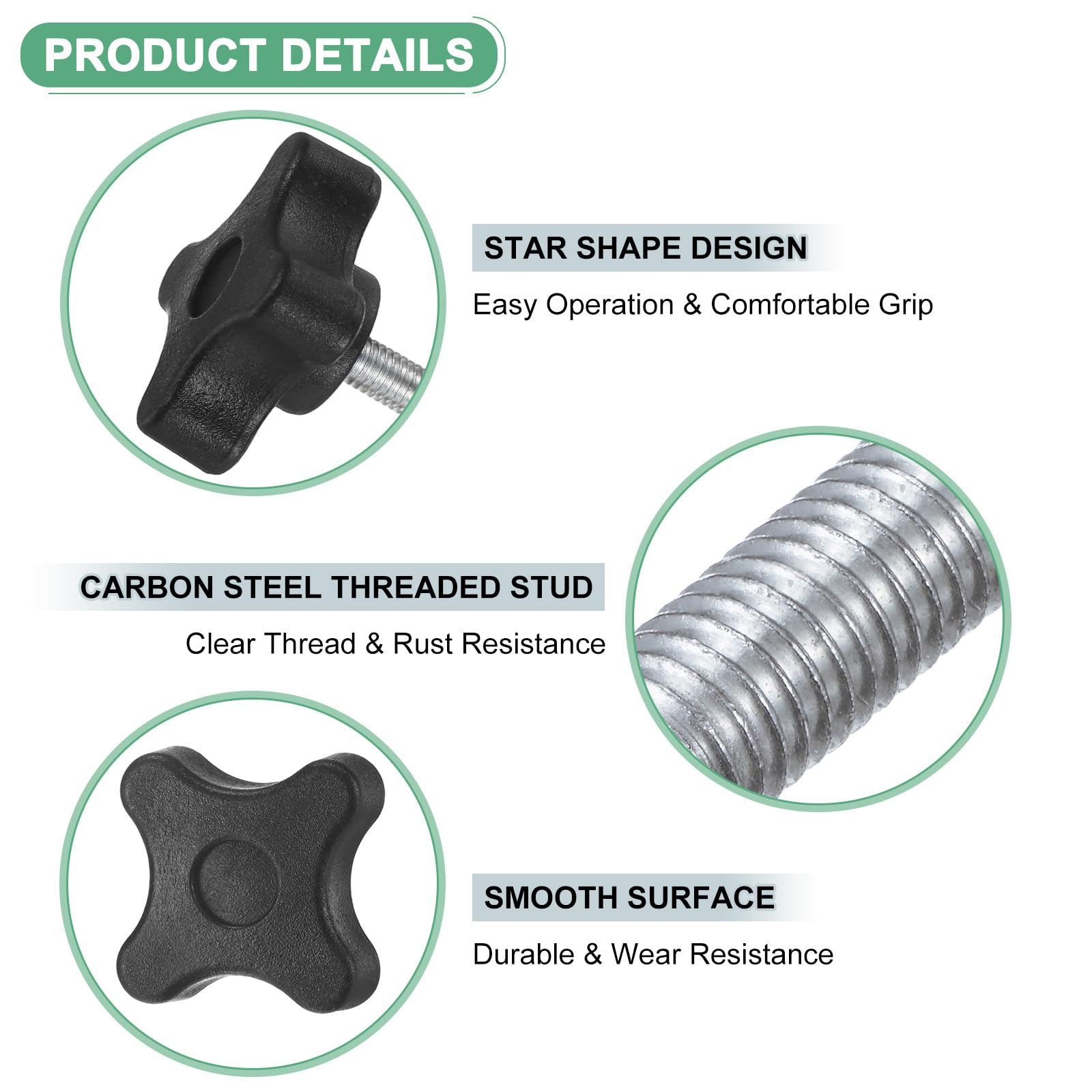 M METERXITY 8-Pack Star Clamping Knobs - Image 2