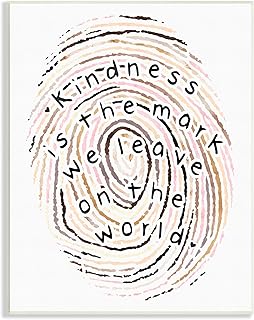 Stupell Industries Kindness is The Mark Diversity Phrase Fingerprint Pattern Wall Plaque, 13 x 19, Tan