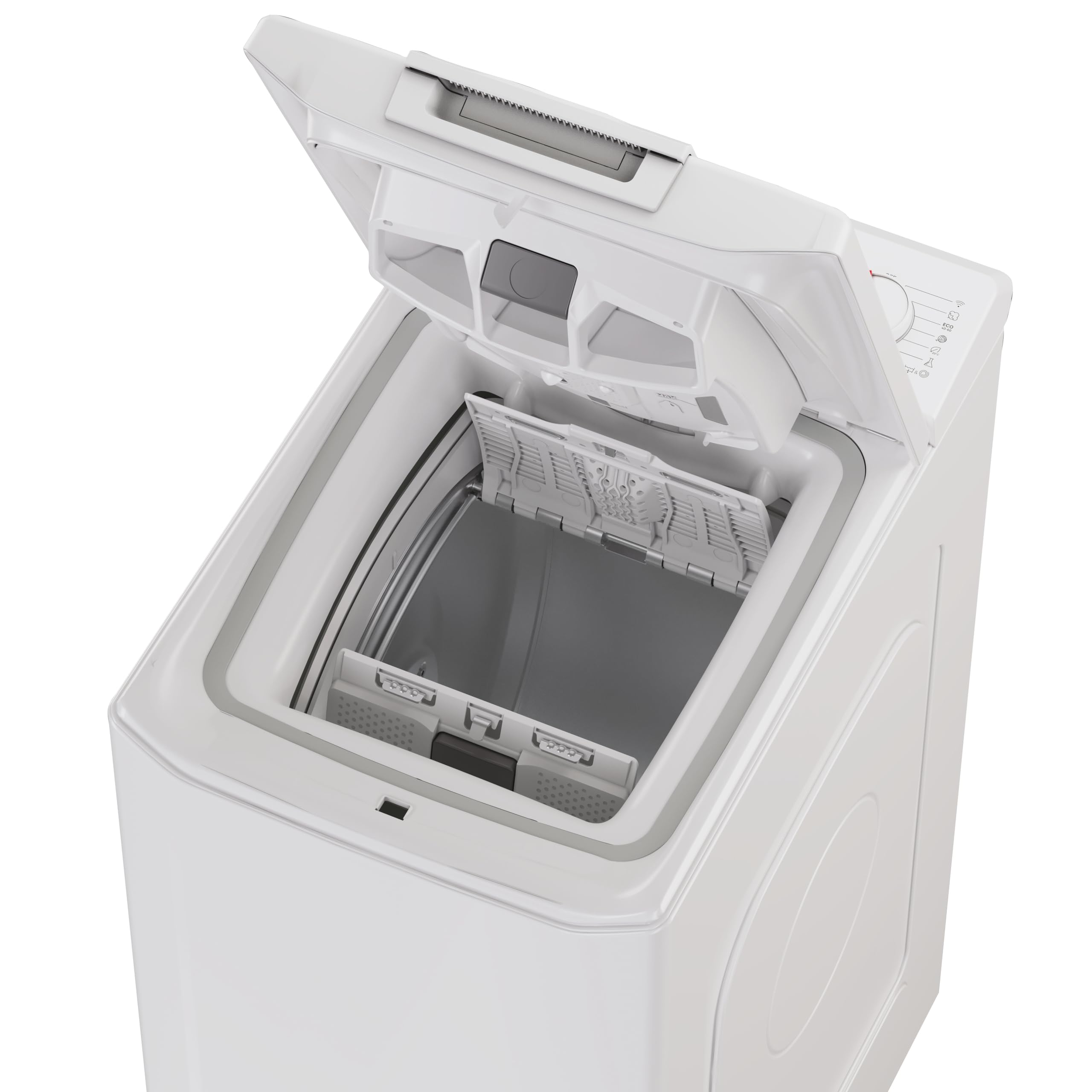 Hoover H-WASH 300 Lavatrice 7 Kg, Libera Installazione, Carica dall'Alto, Classe C, 1200 Giri, 16 programmi, App hOn, Intelligenza Artificiale, Vapore, AxLxP 86x41x60 cm, Bianca - THOSQ275D3-S