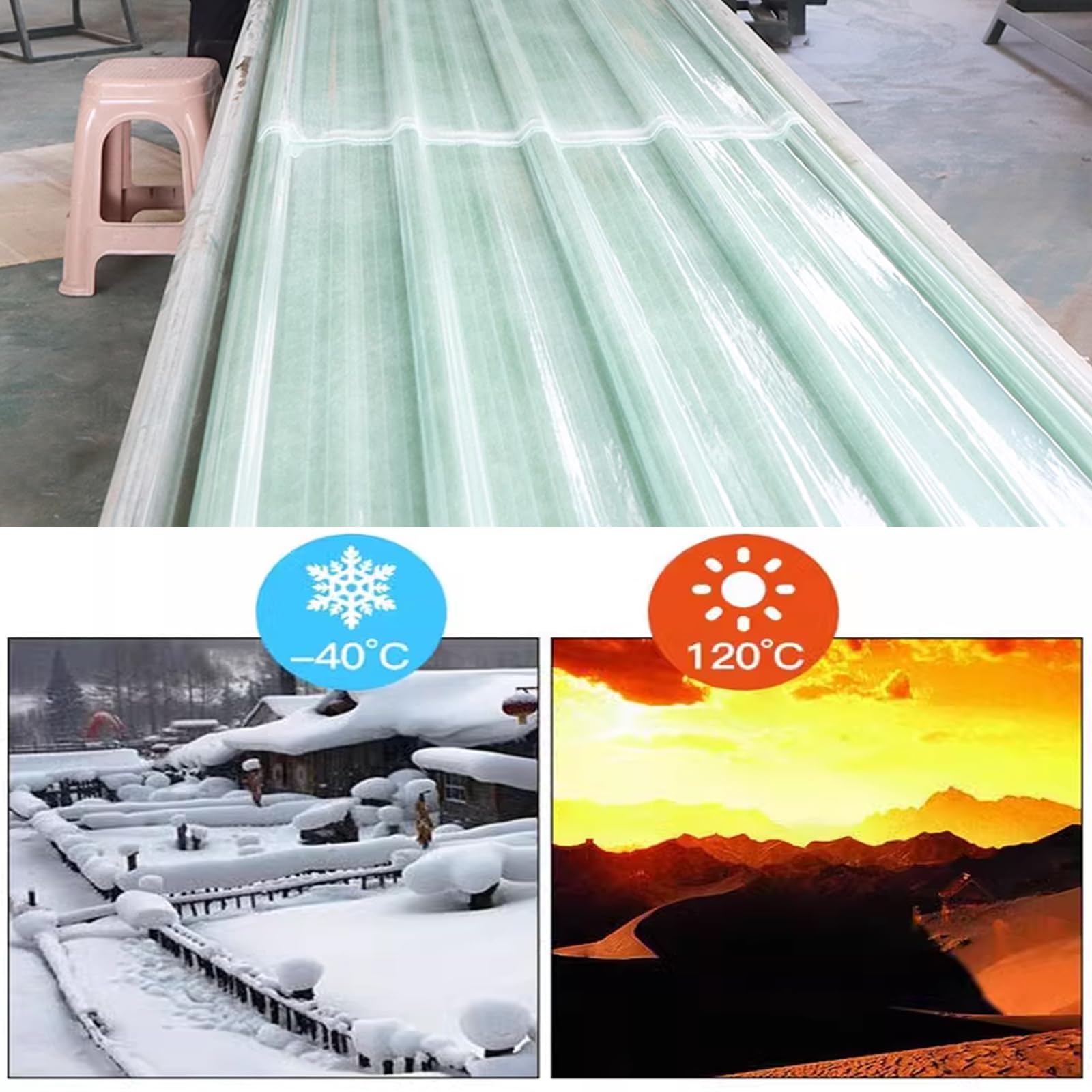 Wellpappe-Dachplatten,Dachmaterial Für Garagenschuppen-Dachblech,Dachziegel,Regensichere Platten,1.5mm-Glasfaser-Tageslichtplatten,Glasfaser-Massivplatten,Klare Wandblech (0.9x2.2m/35x87in,7 pcs)