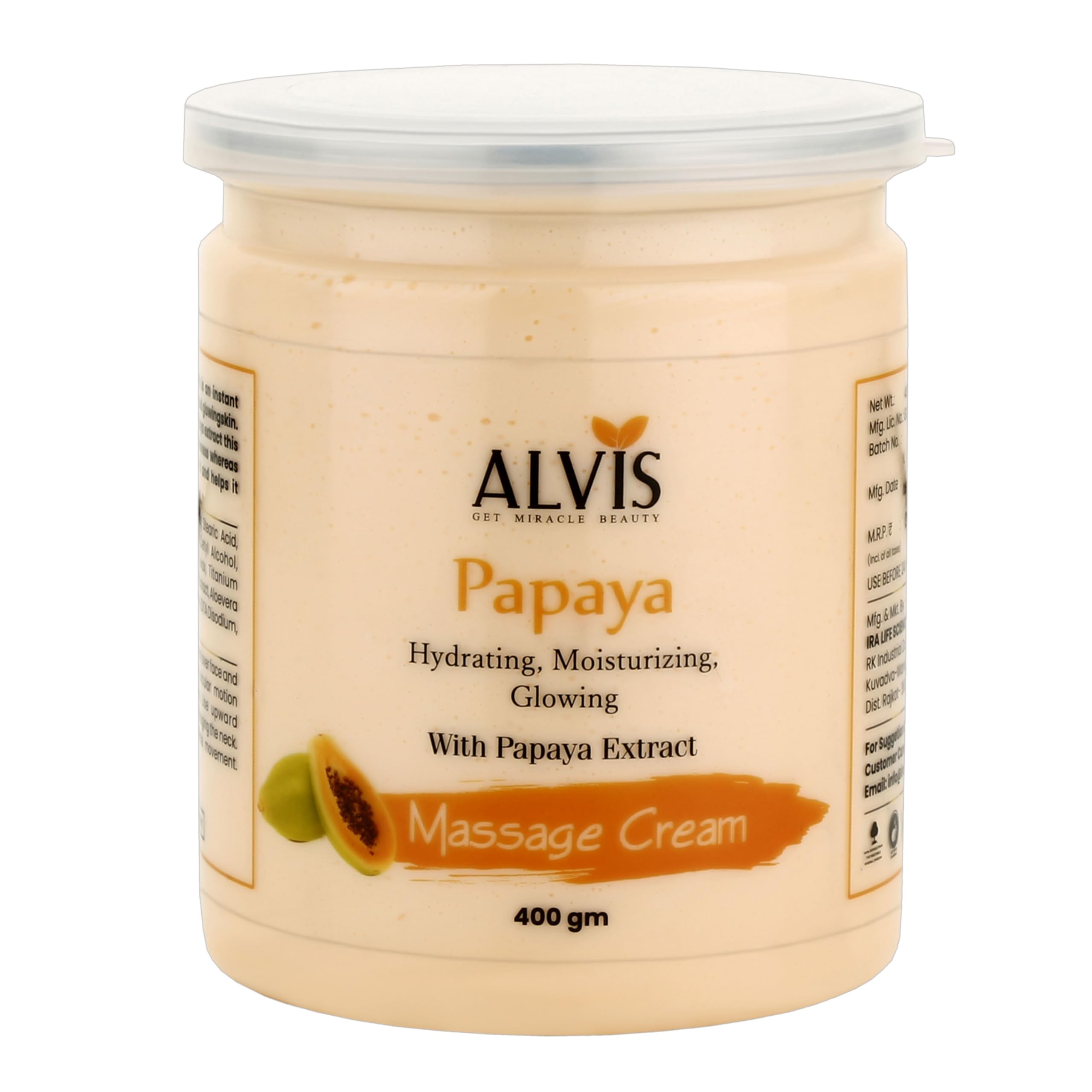 ALVIS 400gm Face Massage Cream For All Skin - papaya