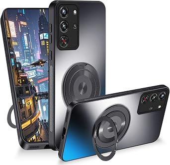 for Red Magic 10 Pro Case with Magnetic Stand, Slim Matte Back Phone Case for Red Magic 10 Pro Shockproof Military Grade Protection Cover Black