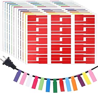 720pcs Colorful Cable Labels, 12 Colors Border Cord Sticker Self Adhesive Wire Labels Waterproof Wire Tags for Electronics Cable Management Handwriting Printer Printing