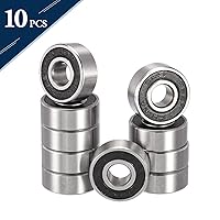 Vista 3 de R2-2RS Rodamientos de bolas de ranura profunda, ID 1/8" x DI 3/8" x Ancho 5/32" Rodamiento de bolas sellado de doble goma Pre-lubricado Acero cromo