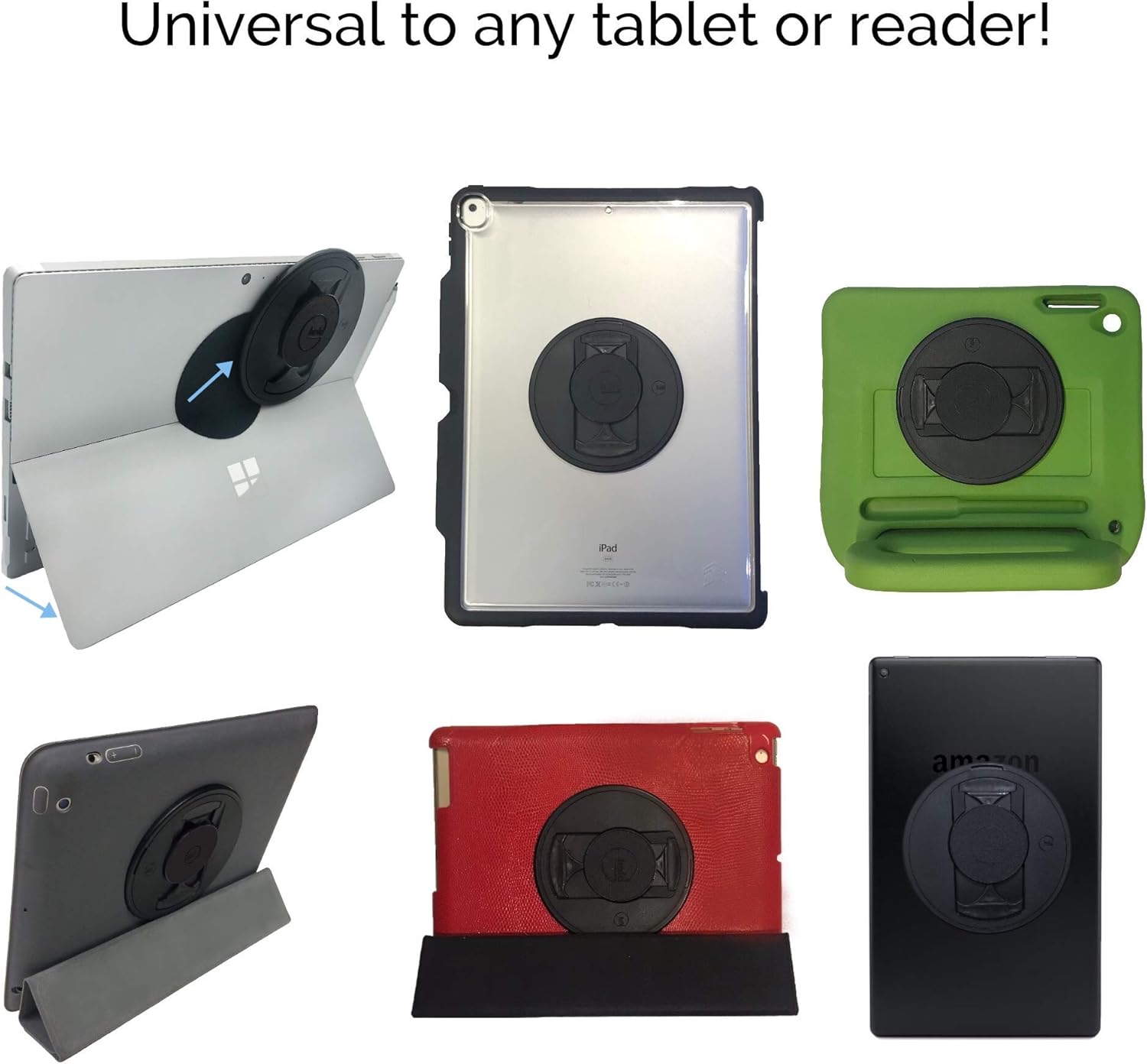 G-Hold® - Comfort Tablet Holder Works with Any Tablet, Tablet case, e-Reader, iPad - Universal, Ergonomic, Rotating, Folds Flat and Adjustable (Black)