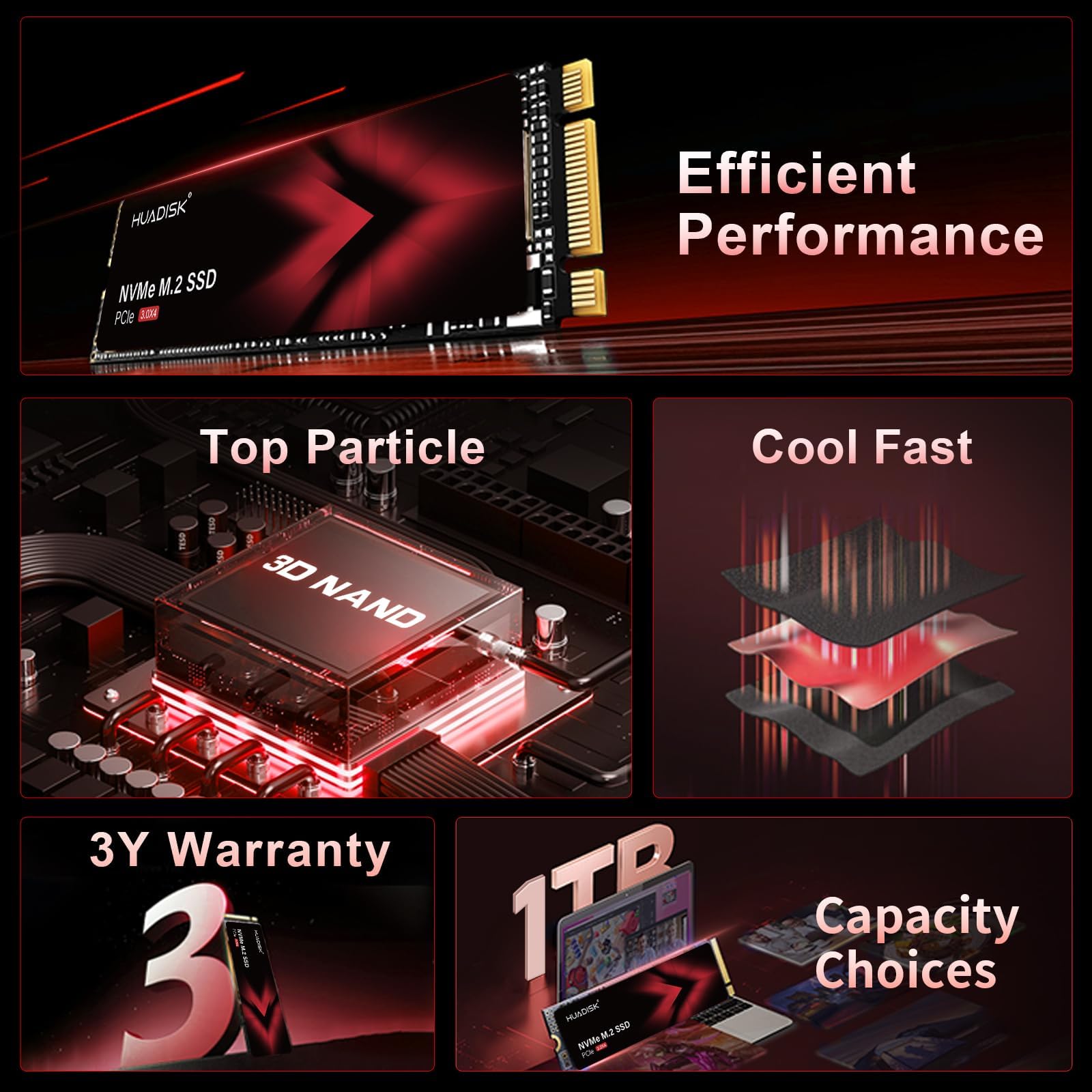 Amazon.com: HUADISK NVMe SSD, M.2 2280 NVMe SSD with Heatsink, Up