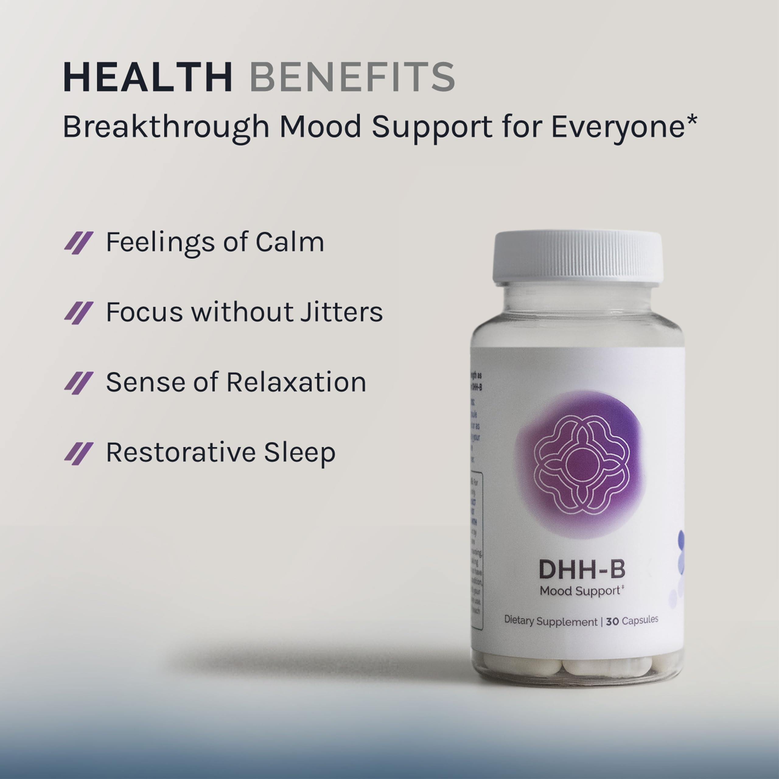 InfiniWell DHH-B Mood Support Supplement - 20x More Potent Than Standard Magnolia Bark Extract - Promote Relaxation, Calm, Cognitive Clarity & a Healthy REM Sleep Cycle (30 Capsules) thumbnail 2