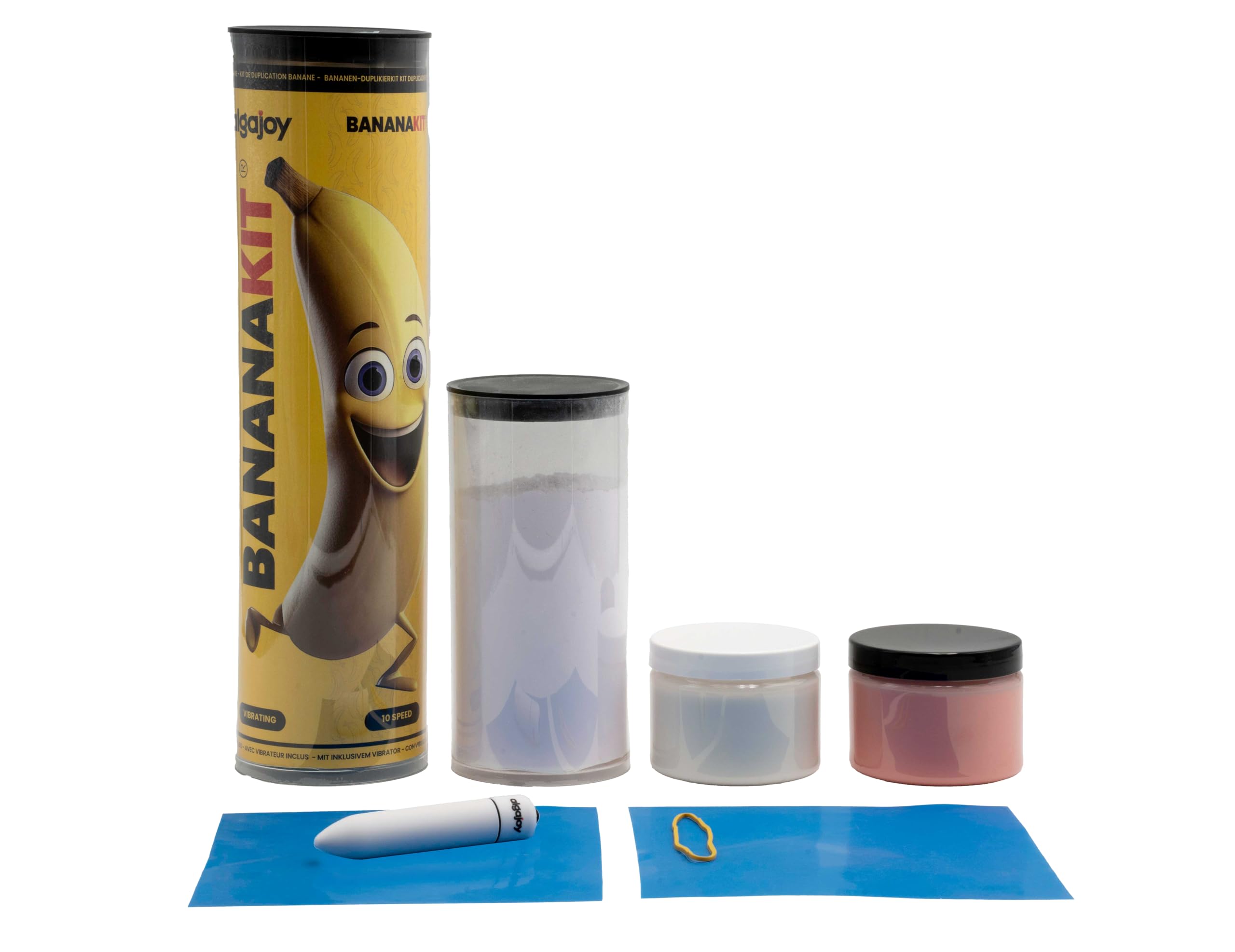 Kit de clon de pene con silicona flexible y alginato de moldeo libre de sílice cristalina. Incluye vibrador de 10 frecuencias. Regalos originales para parejas.
