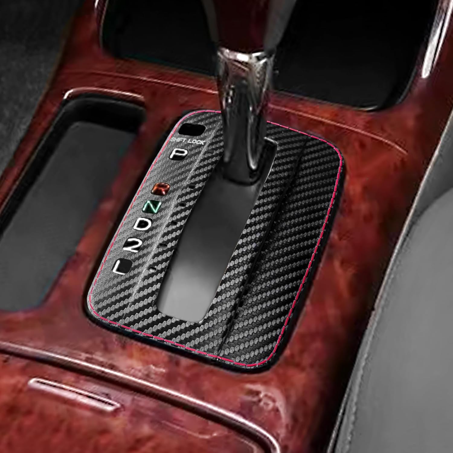 BETTERHUMZ Car Center Console Gear Shift Panel Trim Sticker Compatible with Toyota Camry XV30 2002-2005 for Alcantara Carbon Leather Interior Molding Accessories (Carbon Leather)