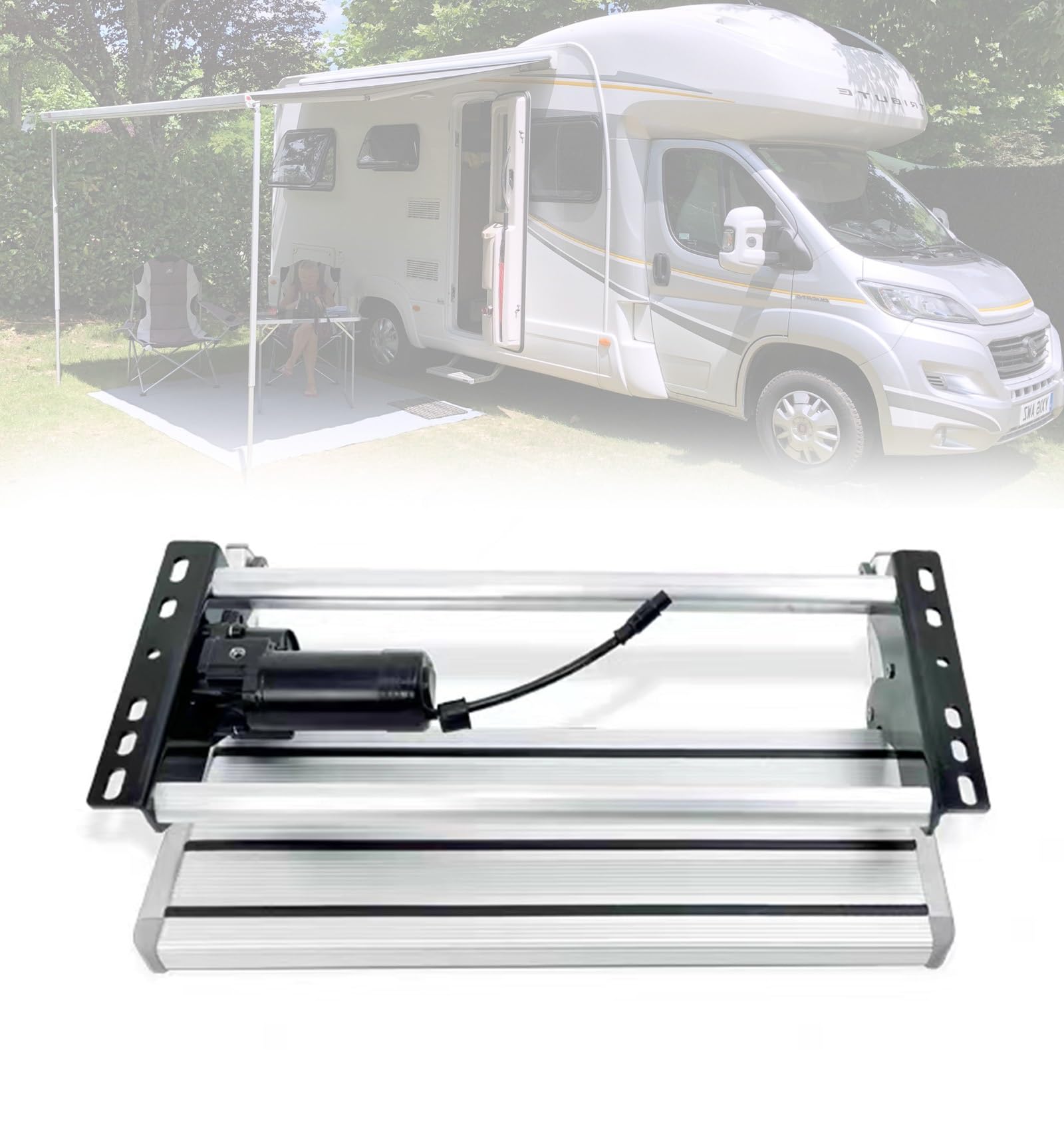Wohnmobil & wohnwagen Trittstufe Aluminium - Klappbare Einstiegshilfe mit 200KG Tragfähigkeit,Rostfrei & Korrosionsbeständig,Anti-Rutsch,für Camping & SUV(Elektrische Einstufstufe)