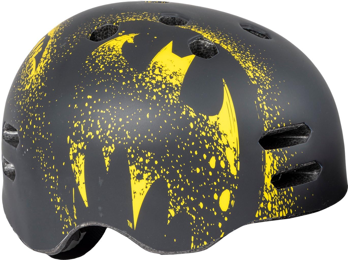 Casque de Ville pour Enfants, Super héros, vélo Batman, 55-58 cm (Taille M), Protection Noire et Jaune