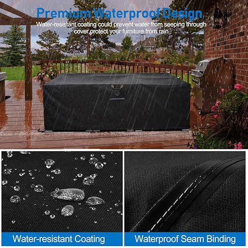 Miniatura 4 de Fundas impermeables para muebles de patio, 88 pulgadas de largo x 58 pulgadas de ancho x 28 pulgadas de alto, a prueba de rasgaduras para muebles de
