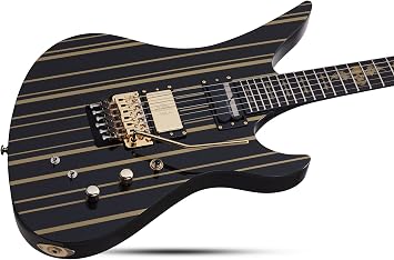 Schecter Synyster Gates Custom-S - Black with Gold Stripes