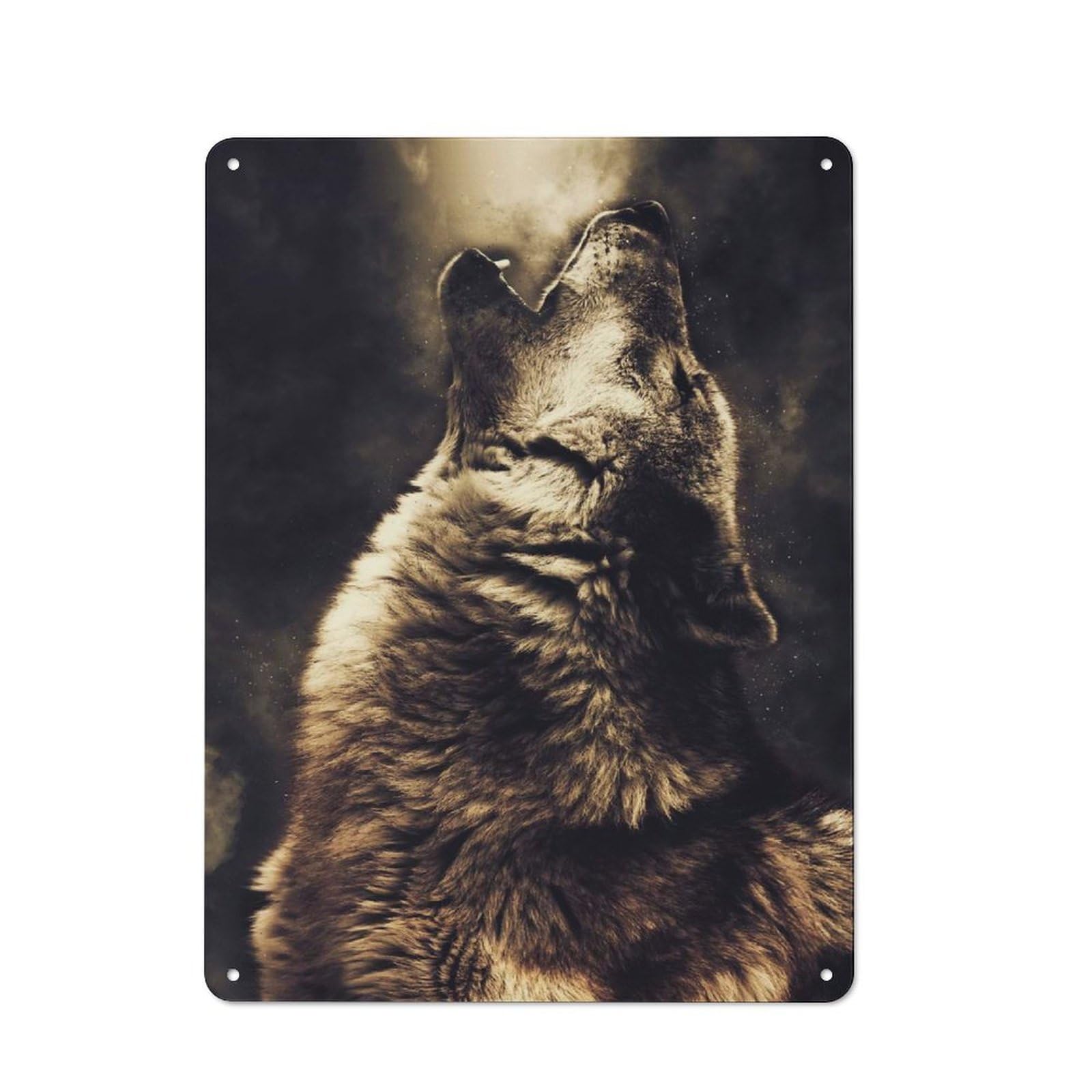 Junmoney Style-11 Vintage Tin Sign 40X30cm With Wolf 3 For Bar Or Restaurant, Suited To Bar Decor Enthusiasts