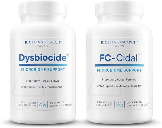 Biotics Research Dysbiocide For Gut Lining, Microbial Balance & Immune Support + FC-Cidal Herbal Blend For GI Function & Microbiome Health 120 Caps & 120 Caps