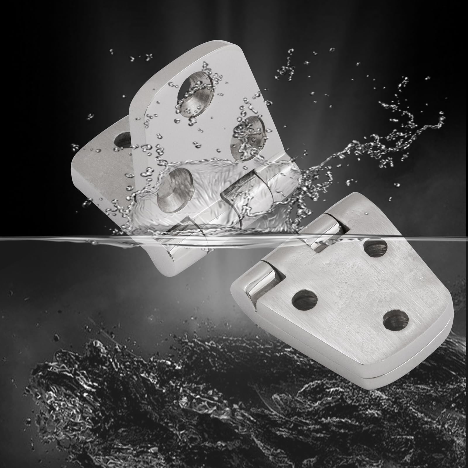 Zawiasy ze stali nierdzewnej 316, klasa morska, 7,6 cm x 3,8 cm, wytrzymały zawias do łodzi (76 mm x 38 mm), zawias do drzwi szafki ze śrubami (6 sztuk)