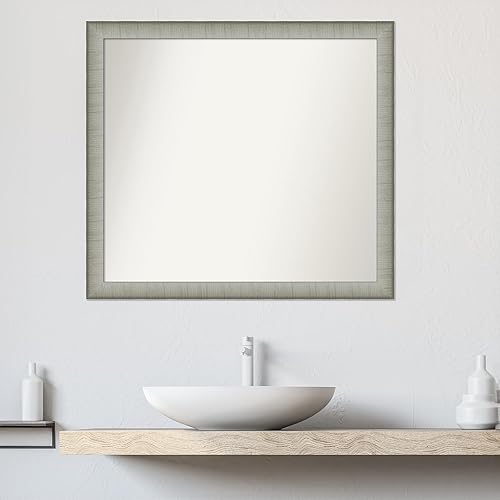 Miniatura 5 de Amanti Art Espejo personalizado, elegante espejo de baño estrecho de peltre cepillado, espejo de pared o espejo de tocador de baño sobre el