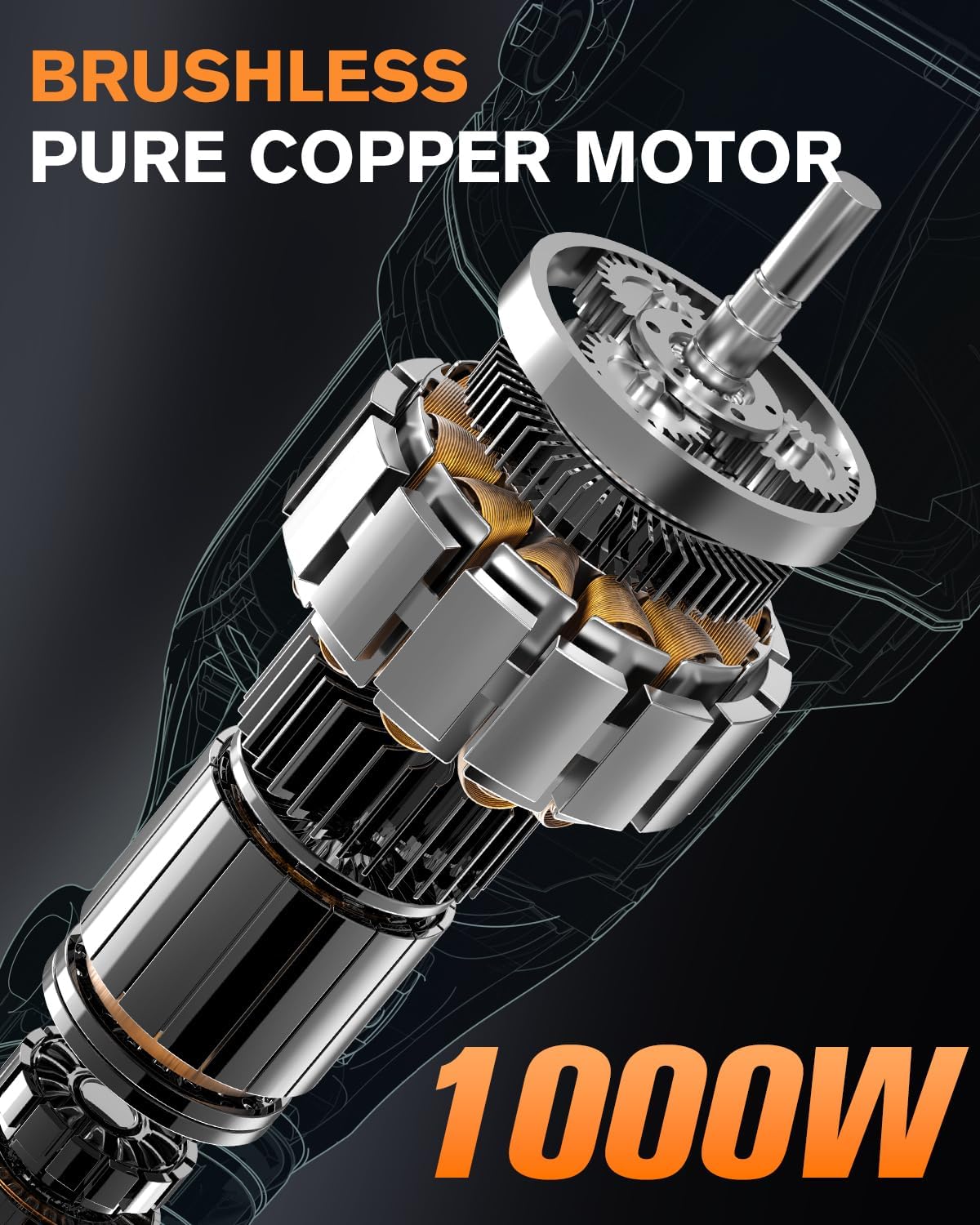 Brushless Cordless Car Buffer Polisher for Car Detailing, 15mm Dual Action, Compatible with DeWalt 20V MAX (Tool Only), 5-Speed Control, Includes 5-inch Polishing Pads & Accessories