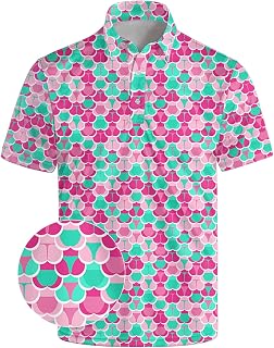 Men's Funny Golf Shirts Hawaiian Polo Shirts 80S Flashes Polo Shirts Funny Hawaiian Beach Summer Golf Polo Shirts