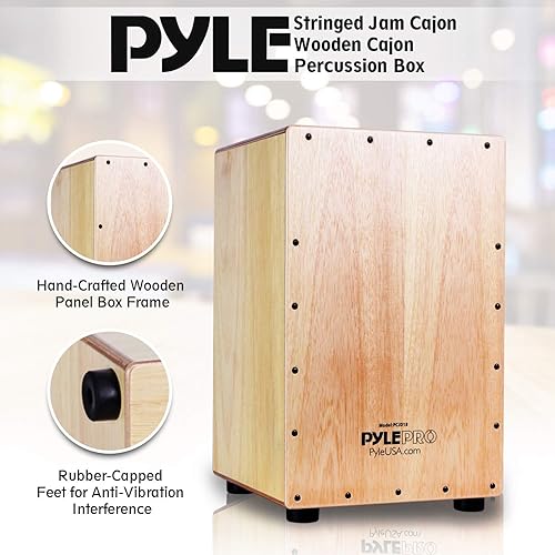 Miniatura 3 de Pyle String Cajon - Caja de percusión de madera con cuerdas internas de guitarra tamaño completo
