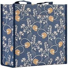 Signare Tapestry Shoulder Bag Shopping Bag for Women with Jane Austen Blue Design SHOP-AUST
