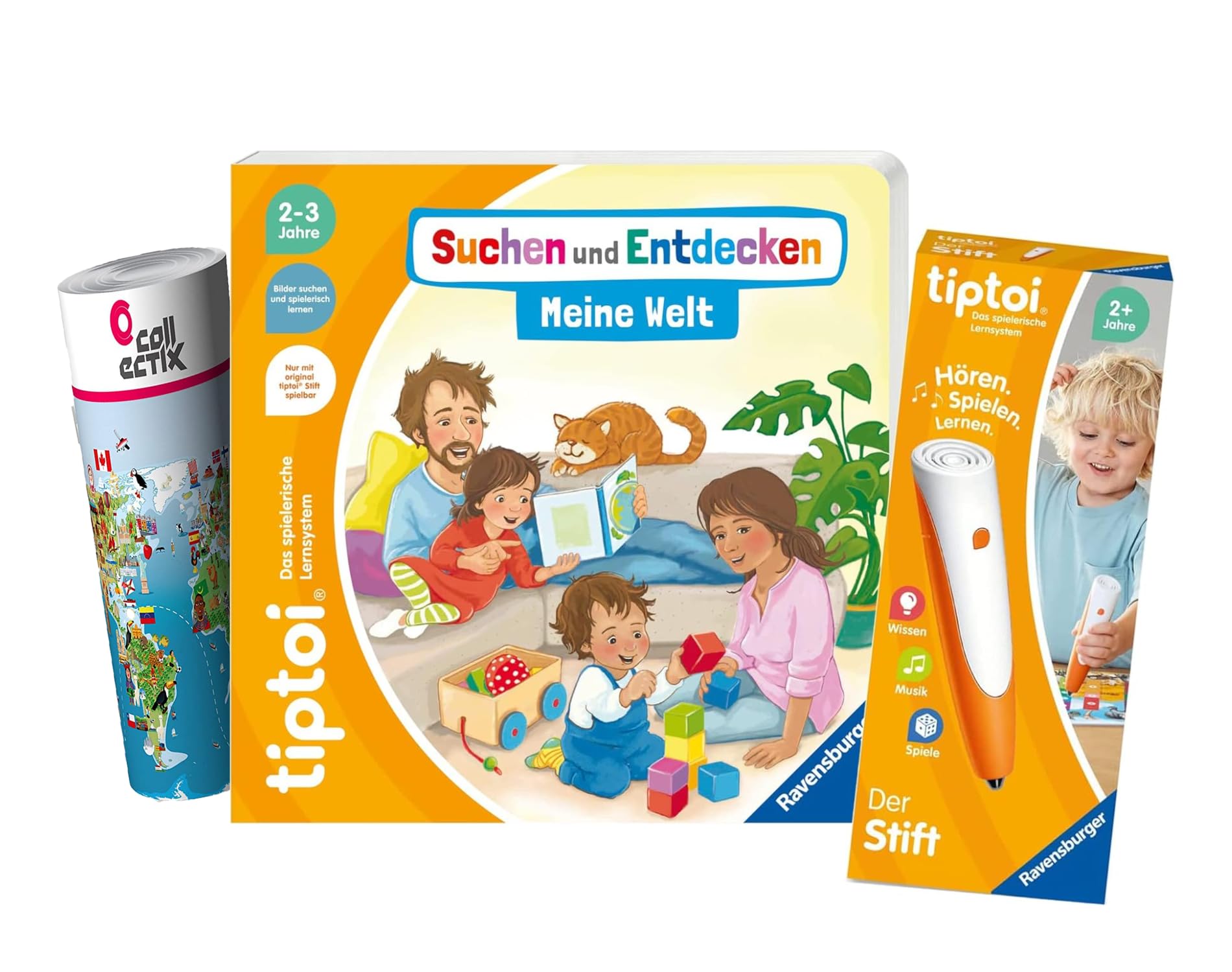 Ravensburger tiptoi Set, suchen und Entdecken - Meine Welt (książka dla dzieci) + 00110 tiptoi Der Stift, zabawka edukacyjna dla dzieci