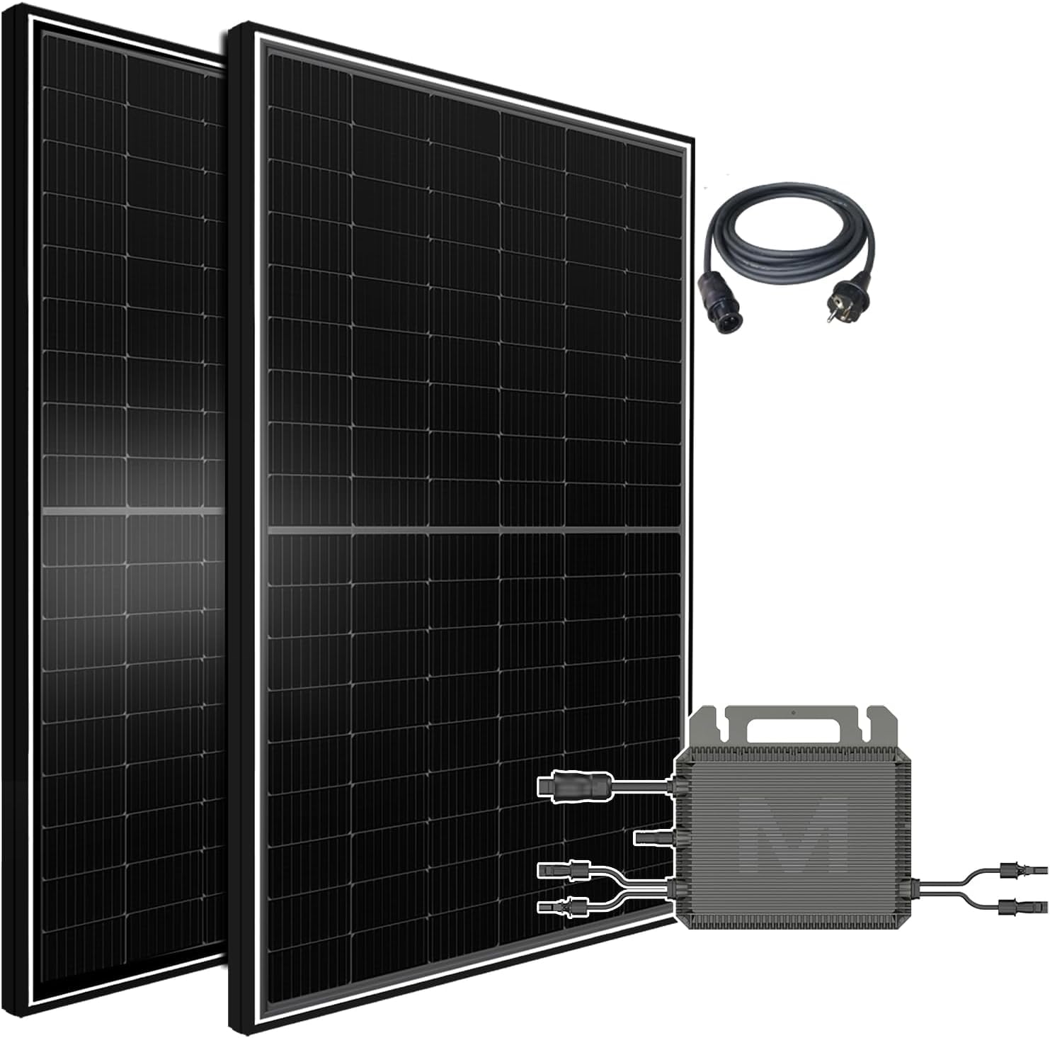900W Balkonkraftwerk Komplettset – 800W MARSTEK Mikro-Wechselrichter mit 2x450W Bifazial Glas-Glas Solarmodulen