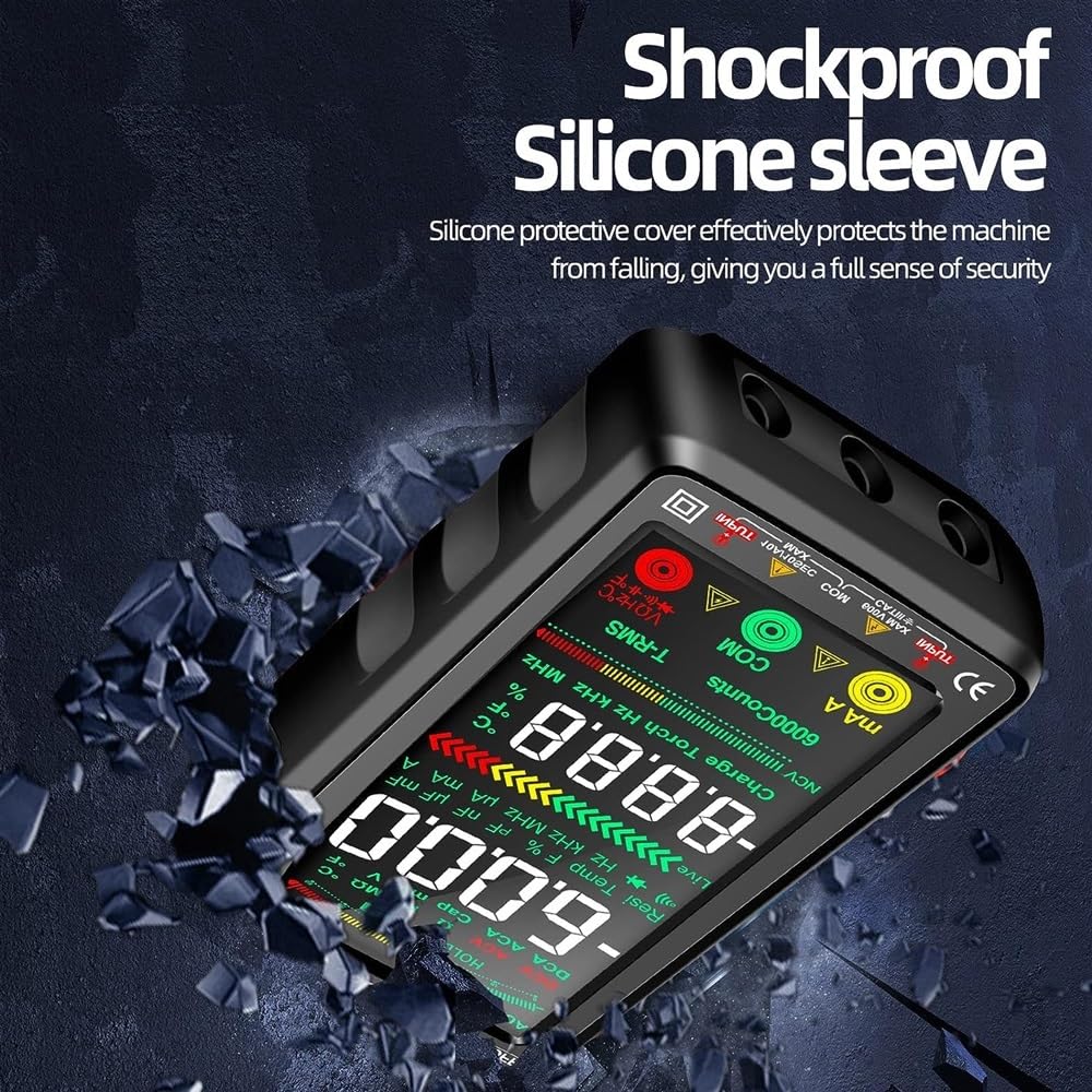 Conta Multimetro digitale LCD di grandi dimensioni Misuratore universale ricaricabile intelligente anti-scottatura VA Tester NCV con schermo inverso con torcia for tensione, corrente, resistenza, capa