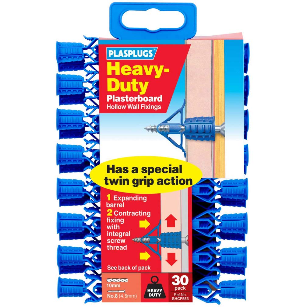 Plasplugs Heavy Duty Plasterboard Fixings 30 Pack