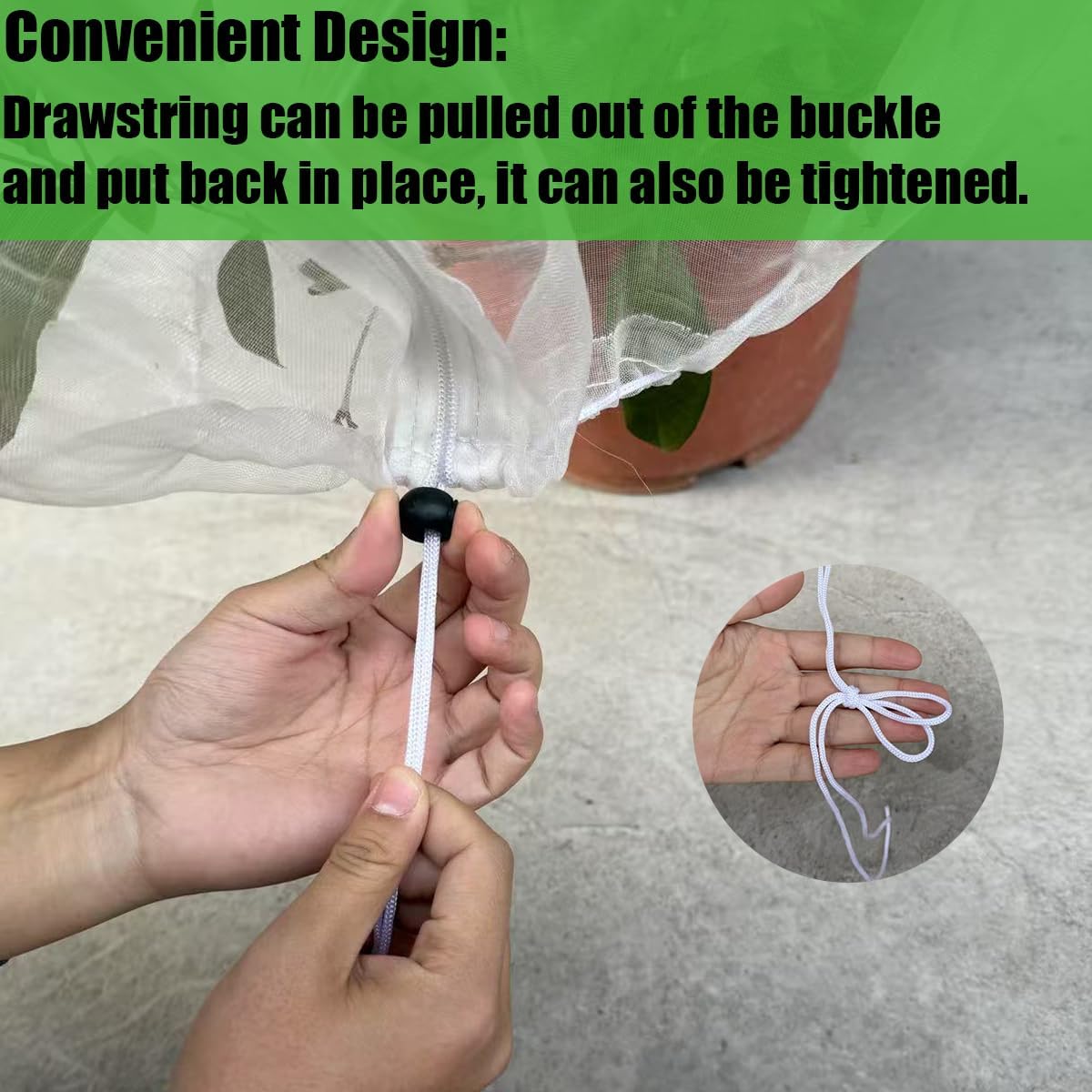 Gardtree 2PCS 5 × 6.2 FT Bird Insect Barrier Fruit Tree Netting, Double Zipper & Drawstring, Garden Bird Netting for Blueberries, Tomatoes, Peppers, Shrubs – Reusable Mesh Barrier