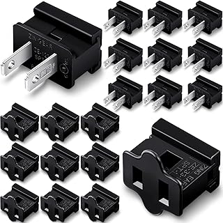 Flutesan 20 Pack Christmas Female and Male Vampire Plugs Zip Plug Electrical Gilbert Connector Male Female Slide Connector Inline Adapter for Xmas Holiday Party, Black (SPT-1)