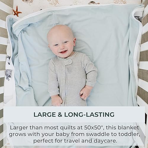 Miniatura 3 de Pobi Baby - Manta suave y neutra de algodón de primera calidad, ideal para niños y niñas, manta cálida y suave (marea)