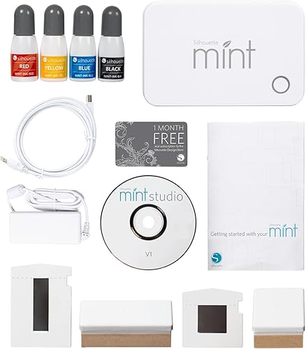 Kit de sellos y botellas de tinta Silhouette Mint