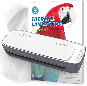 Laminator Machine 13-Inch Thermal Lamination and 20 Pack Laminating Sheets 8.5 X 11 Inch Clear Thermal Laminating Pouches