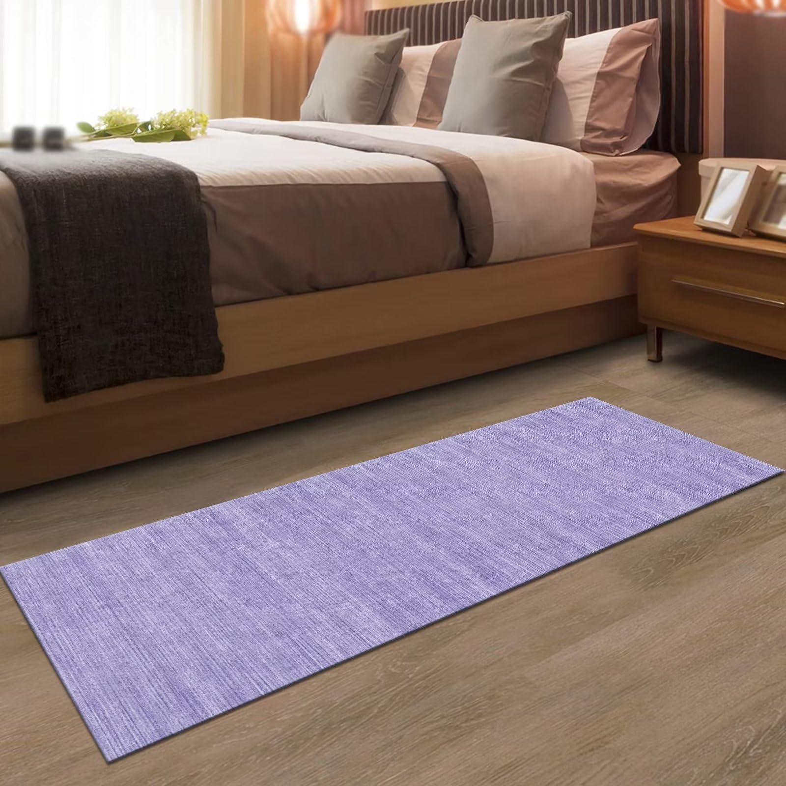 Bieżnik dywanowy długi do przedpokoju, antypoślizgowy dywan maty, chodnik kuchenny, 80 x 300 cm, fioletowy, abstrakcyjny dywan na korytarz, można prać, sprzedawany na metry, do salonu, sypialni,