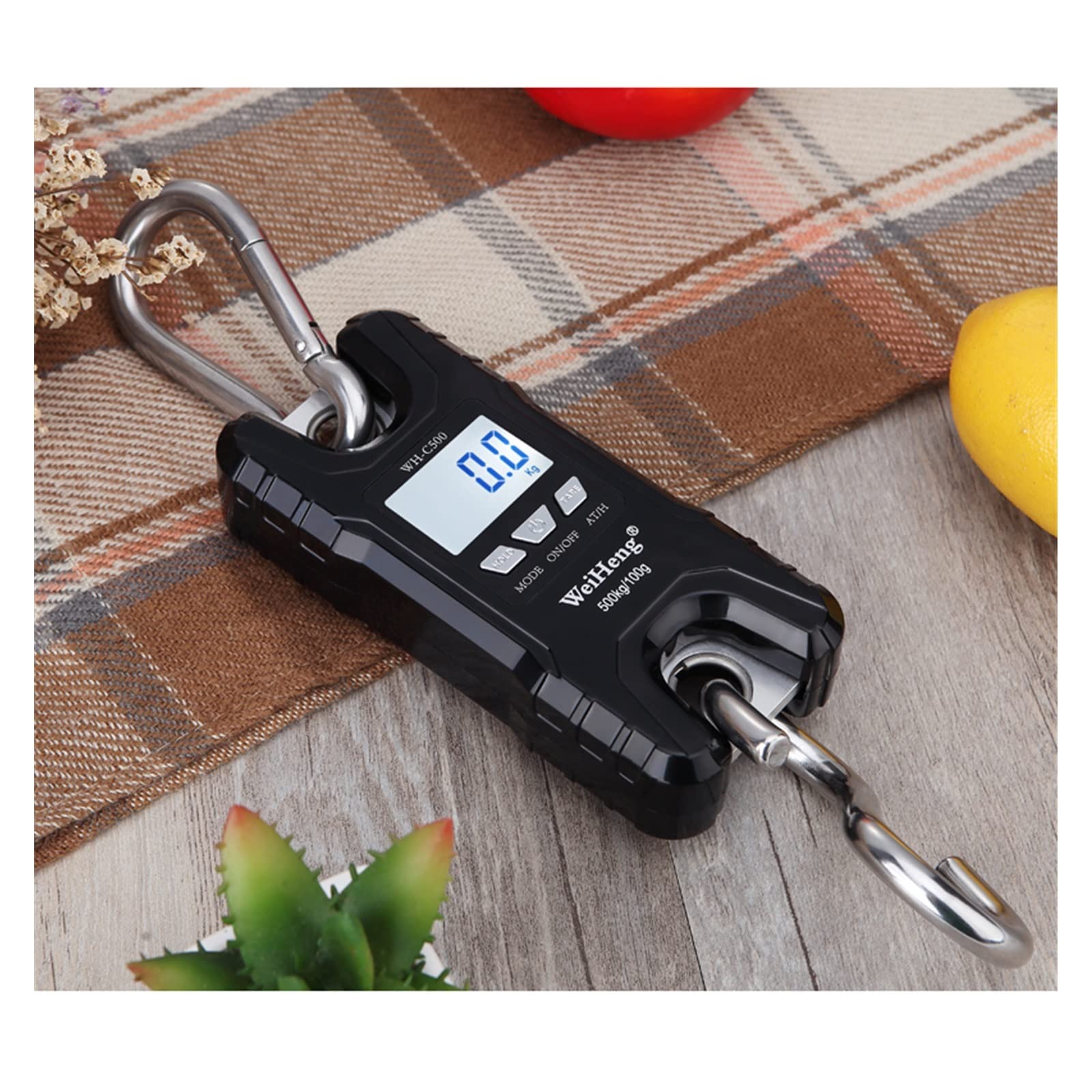 Crane Scale, Crane Scale 150/300/500kg Heavy Duty Hanging Weighting Hook Steelyard Portable LCD Electronic Digital Industrial(500kg-Black)