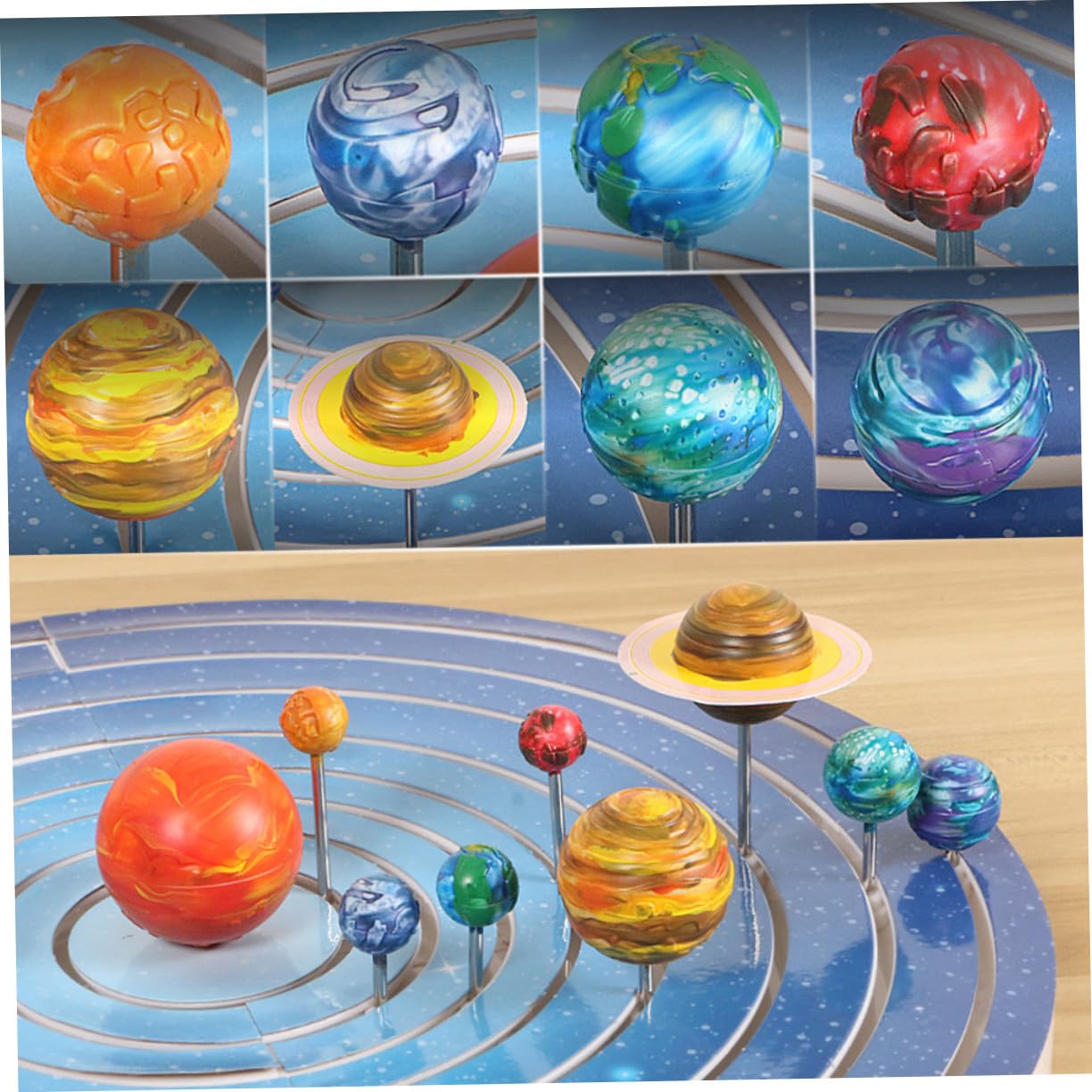 Kit de Pintura y Montaje Planetas Sistema Solar Juguete Educativo para Manualidades DIY Decoración Infantil