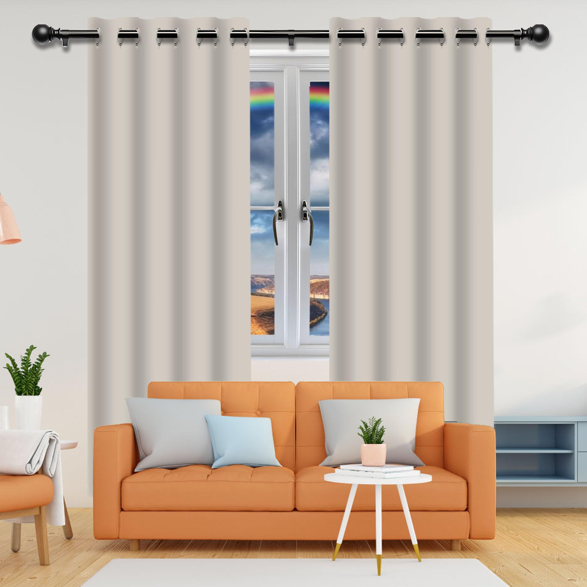 Rideau occultant beige 166x205 cm pour équiper votre chambre à coucher